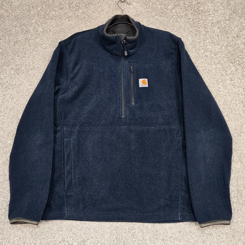 Carhartt‎ Dalton Fleece Jacket Mens Medium blue 1/2 zip 103831-981